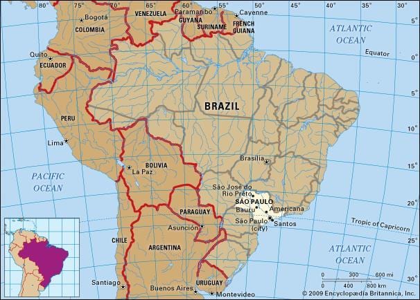 Sao Paulo geografis peta