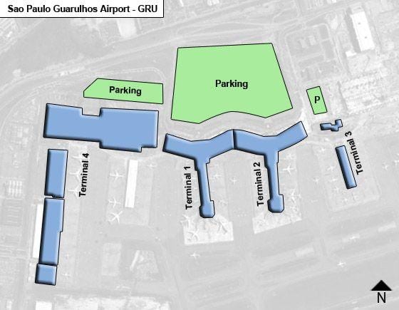 Sao Paulo-guarulhos international airport terminal map