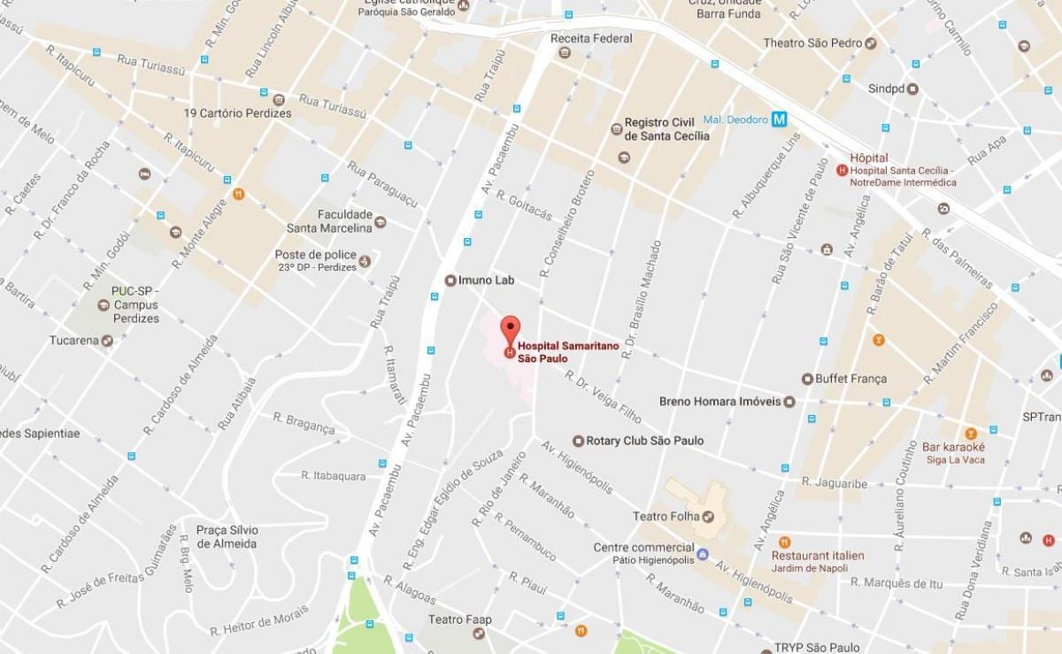 Sao Paulo peta rumah sakit