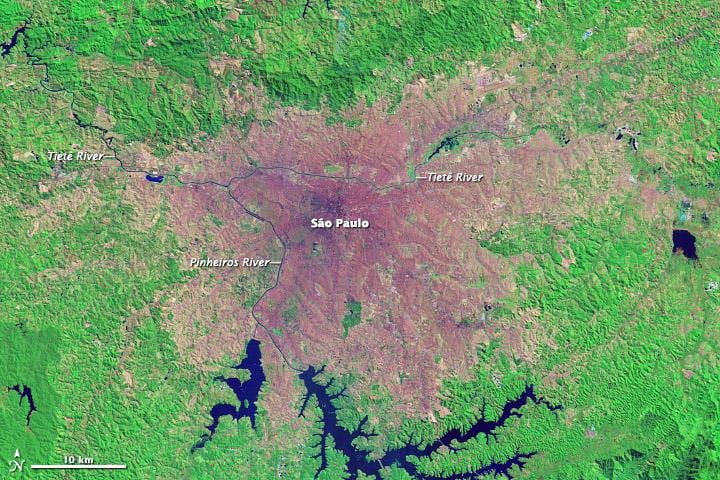 Sao Paulo peta topografi