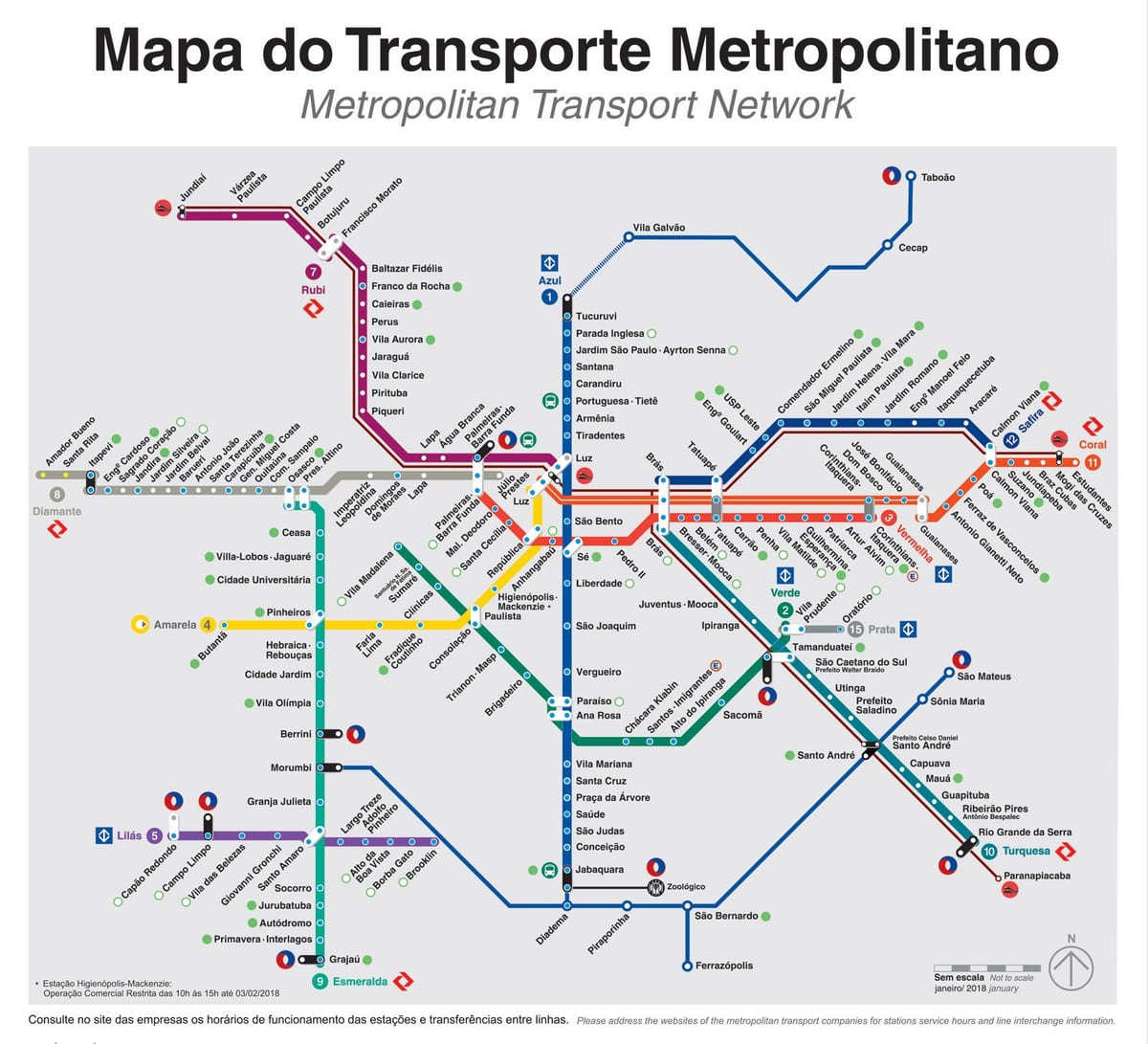 Sao Paulo transportasi peta